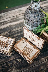 Wood Trick Enigma Chest 3D Puzzle Box - Challenging Wooden Mechanical Model Kit for Adults and Kids Wood Trick