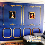 MUXSAM Long Wood Carved Appliques Onlays, 2-Pack Unpainted Decorative Corner Carving Decals Set for Wall Door Cabinet Mirror Closet Wardrobe Dresser MUXSAM