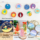 Wood Slices Kit, Shuttle Art 35 PCS Unfinished Natural Wood Slices with Pre-Drilled Hole, Acrylic Paint, Permanent Markers, Jute Twine, DIY Craft for Shuttle Art
