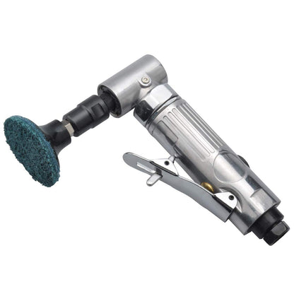 angle air die grinder 1/4" with 4 pcs 2" roll lock sanding discs, polished color angle pneumatic die grinder