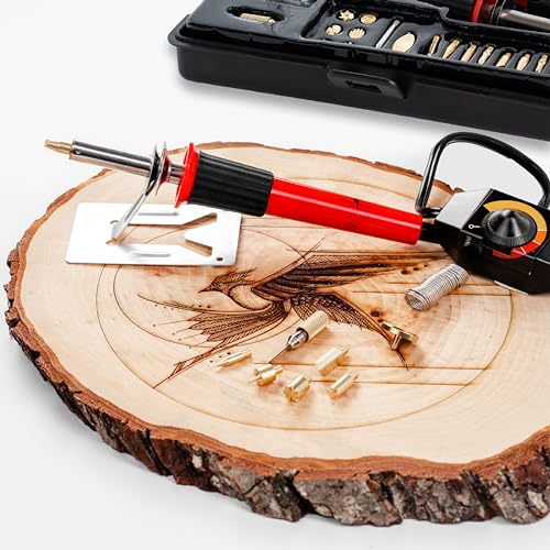 Wood Burning Kit 22PCS, Adjustable Temperature Pen with 18 Tips&Accessories All in a Storage Case - Complete Gift for Mastering The Art of Pyrography Scissor-Tailed