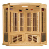 DYNAMIC SAUNAS Maxxus 3 Per Low EMF FAR Infrared Carbon Corner Canadian Hemlock Sauna DYNAMIC SAUNAS