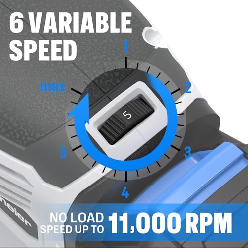 Bielmeier 20V Cordless Random Orbital Sander Kit with 2.0Ah Battery,Fast Charger,6 Variable Speed Electric Hand Sander with 15-Piece Hook & Loop Bielmeier