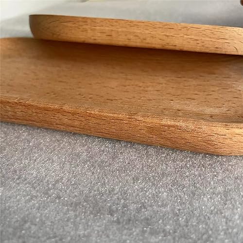 Mini Serving Tray for Jewellery Key Coin Set of 2, Oval Wood Natural Dessert Cup Tray, Small Wooden Cheese Plate, Tableware Decorative Tray BWRMHME