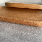 Mini Serving Tray for Jewellery Key Coin Set of 2, Oval Wood Natural Dessert Cup Tray, Small Wooden Cheese Plate, Tableware Decorative Tray BWRMHME