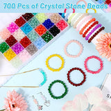 700 Piecess Glass Beads for Jewelry Making, 28 Colors 8mm Crystal Beads Bracelet Making Kit for Bracelet Jewelry Making and DIY Crafts shynek