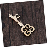 ABOOFAN 60 Pcs Unfinished Wood Craft Wood Key Embellishment Wooden Embelliment DIY Wood Antique Keys Unfinished Wooden Keys Wood Slices Natural Home ABOOFAN