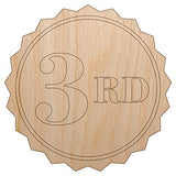 Third 3rd Place Circle Award Unfinished Wood Shape Piece Cutout for DIY Craft Projects - 1/4 Inch Thick - 6.25 Inch Size Sniggle Sloth