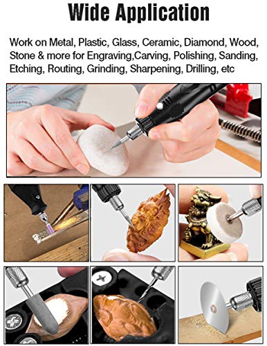 Toolly 108 Pcs Engraving Tool Kit, Multi-Functional Electric Corded Micro Engraver Etching Pen DIY Rotary Tool for Jewelry Glass Wood Metal Ceramic Toolly