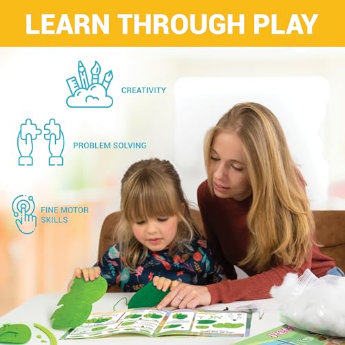 Craftorama Sewing Kit for Kids, Fun and Educational Pets Craft Set for Boys and Girls Age 7-12, Sew Your Own Felt Animals Craft Kit for Beginners, Craftorama