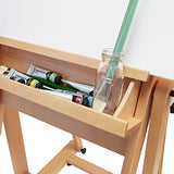 Mont Marte Tilting Studio Wooden Floor Easel. Height Adjustable Extra Large H-Frame Featuring a Large Tilt Range. Castor Wheels Allow Easy Movement MONT MARTE