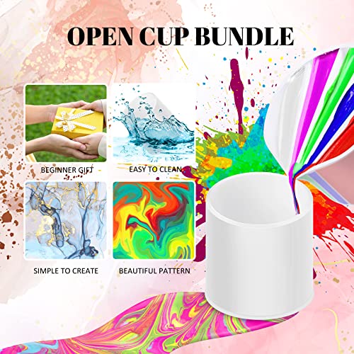 4 Pcs Open Cup Bundle for Acrylic Paint Pour Silicone Leaky Floating Open Cups Acrylic Paint Pouring Open Cups for DIY Resin Acrylic Paint, white Gerrii