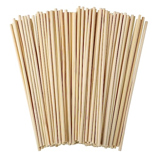 150 Pcs Dowel Rods, 1/8 x 12 Inch Wooden Dowels Craft Wood Sticks Unfinished Natural Bamboo Dowling Rods for Crafts and DIYers - WoodArtSupply