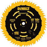 DEWALT DW7150PT 10-Inch 50 Tooth ATB Combination Saw Blade with 5/8-Inch Arbor and Tough Coat Finish DEWALT