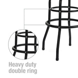 WORKPRO W112003 Garage Shop Stool, Heavy-Duty Steel Construction Garage Stool, Swivel Cushion Seat, Black Powder Coated Legs & Footrest (Single Pack) WORKPRO