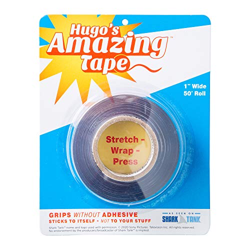 Hugo's Amazing Tape - 50 ft Roll x 1" Wide Reusable Double Sided Non-Stick Adhesive - WoodArtSupply