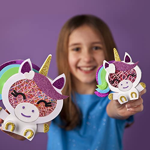 Craft-tastic Stacked String Art Unicorns – Craft Kit Makes 2 Magical Unicorns - 6+ Craft-tastic