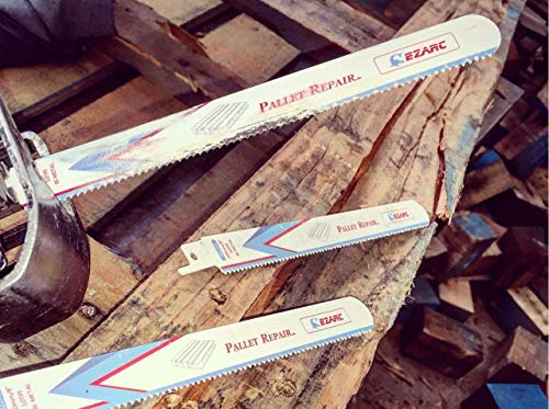 EZARC Reciprocating Saw Blades Set 9 Inch, Bi-Metal with Cobalt Nail Embedded Wood, Pallet Repair, Multi-Purpose Demolition Blades for EZARC