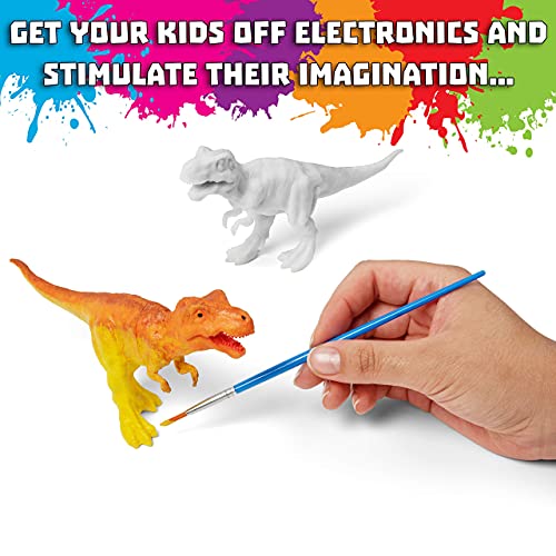 COASTLINE CRAFT Dinosaur Painting Kit for Kids w/Dino Trivia- Dinosaur Crafts for Kids Ages 3-5 + w/ 2T-Rex, Velociraptor, Stegosaurus & More COASTLINE CRAFT
