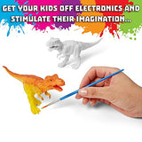 COASTLINE CRAFT Dinosaur Painting Kit for Kids w/Dino Trivia- Dinosaur Crafts for Kids Ages 3-5 + w/ 2T-Rex, Velociraptor, Stegosaurus & More COASTLINE CRAFT