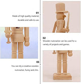RCFINE Christmas Wood Nutcracker Soldier Figures 8in DIY Unfinished Blank Nutcracker Ornament for Christmas Decoration RCFINE