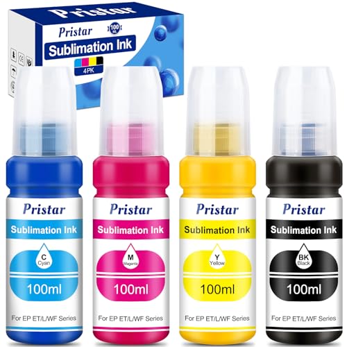 Pristar Sublimation Ink for EPS Ecotank ET 2803 ET-2800 ET-4800 ET-2850 2840 ET-2710 ET 2720 ET 2760 ET-15000 ET-3760 ET-2400 ET-2750 5170 400ml - WoodArtSupply