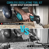 Cordless Oscillating Tool Compatible with Makita Battery, Brushless-Motor Tool with Auxiliary Handle, Oscillating Multi-Tool for Scraping, Cerycose