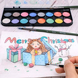 MONT MARTE Metallic Watercolor Set, Pearl Paint, 17 Piece, 16 Vibrant Colors, 1 Paint Brush MONT MARTE