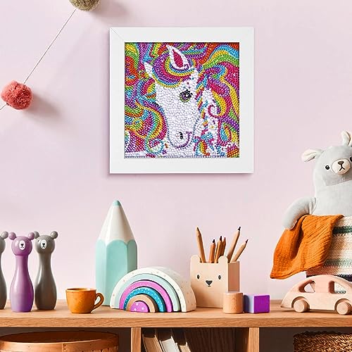 5D Diamond Painting Kits for Kids, Diamond Painting Kits Animals with Wooden Frame, Horse Diamond Painting Kits for Beginners, Girls, Adults, DIY