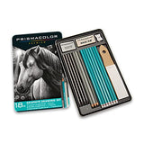 Prismacolor Premier Graphite Drawing Pencils with Erasers & Sharpeners, 18 Piece Set Prismacolor