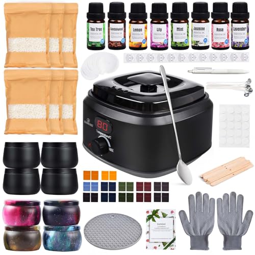 DANIAU Candle Making Kit for Adults, Digital Wax Melt Warmer DIY Starter Candle Making Supplies (Full Kits) DANIAU