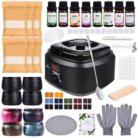 DANIAU Candle Making Kit for Adults, Digital Wax Melt Warmer DIY Starter Candle Making Supplies (Full Kits) DANIAU