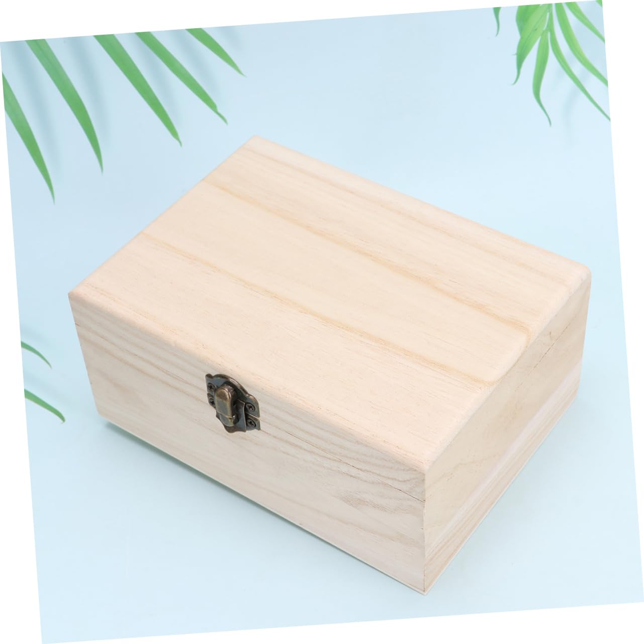 NOLITOY 9 Pcs Treasure Chest Case Unfinished Chest Sundries Storage Tray Wood Trinket Tray Trinket Storage Chest Wood Treasure Chest Wood Case Lock NOLITOY