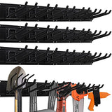 HORUSDY 64-Inch Heavy Duty Garage Organization Rack, 4 packs Rails and 9 Adjustable Hooks, Tool Organizer Rack with Heavy Double Hooks Tracks Max HORUSDY