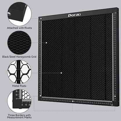 Dofiki Honeycomb Laser Bed 500mm x 500mm Steel Honeycomb Working Table for Most Laser Engraver, Magnetic Honeycomb Cutting Tray with Metal Base, - WoodArtSupply