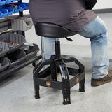 Northern Tool XL Series Oversized Adjustable Swivel Shop Stool with Backrest - Steel, 400-Lb. Capacity, 27 1/2 to 32in. Seat Height Northern Tool + Equipment