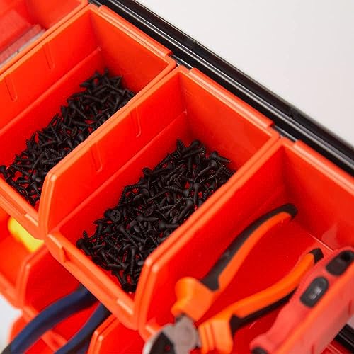 Ultrawall 12 PCS Bins & 3 Rails, Plastic Hanging Storage Organizer Bins, Wall mounted Garage Tool Storage Systerm, 12x bins(6.3inch X 3.2inch X Ultrawall