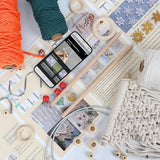 UHAPEER Macrame Kits for Adults Beginners, DIY Macrame Plant Hanger Kit and Macrame Supplies, with 3 mm Macrame Cord Cotton, Macrame Meads, Wooden UHAPEER