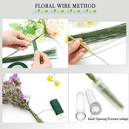 Floral Arrangement Kit,17 Pieces Flower Tools Include Floral Wire Cutter Scissor Floral Tape 22 Gauge Paddle Wire 26 Gauge Stem Wire Pearl Corsage