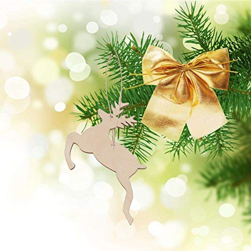 TEHAUX Unfinished Wood Ornaments en Rein ornt Rustic Christmas Tree Wooden Slices TEHAUX