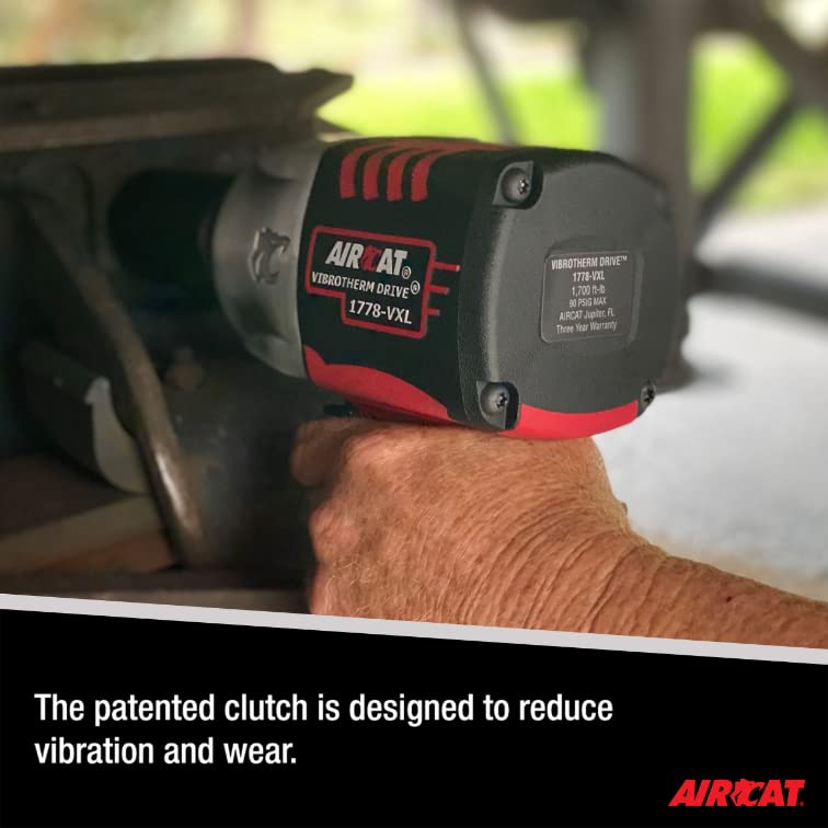 AIRCAT Pneumatic Tools 1778-VXL 3/4-Inch Vibrotherm Drive Composite Impact Wrench : Ergonomic Impact Wrench : Compact & Low Weight Pneumatic Power AIRCAT