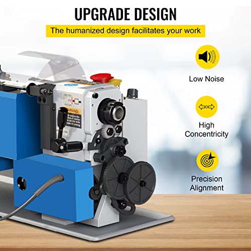 BestEquip Metal Lathe 7x14inch Precision Bench Top Mini Metal Lathe 550W Precision Metal Lathe Variable Speed 50-2500 RPM Nylon Gear with A Movable