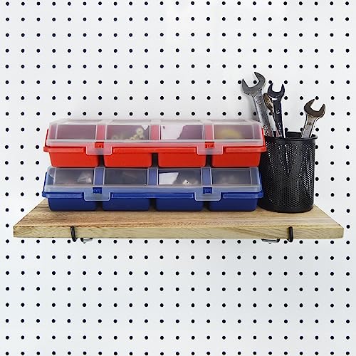 Screw Organizer Storage Bins, 2 Pack Stackable Bins with Lids, Divider  Compartment Containers for Garage / Craft Tool Organizing, Tool Cart Cabinet