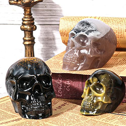 Skull Resin Mold Silicone,3-Pack (Large+Medium+Small) Silicone Skull Candle Molds Kit for Epoxy Resin,Candle,Ice Cube,Wax Melt,3D Resin Skull Molds - WoodArtSupply