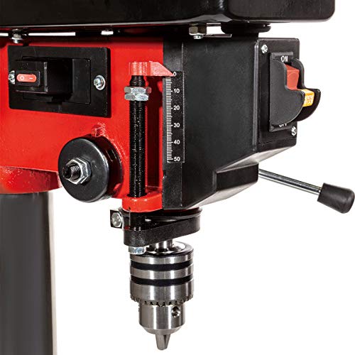 Stark 2.4-Amp 8", Benchtop Drill Press 5-Speed Cast Iron Table Drilling Machine, Black/Red