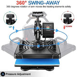 AKEYDIY Heat Press Machine 8 in 1 Professional Heat Press Machines 15" Swing Away Shirt Printing Sublimation Transfer Machine Digital Heat Press AKEYDIY