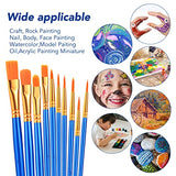 ESRICH Acrylic Paint Brushes Set,8Packs /80 Pcs, Nylon Brush Head, Suitable for Acrylic, Oil, Watercolor,Rock Body Face Nail Art,Perfect Suit of Art ESRICH