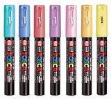 Uni Posca Paint Marker Pen, Extra Fine Point, Set of 7 Natural Color (PC-1M 7C) Uni