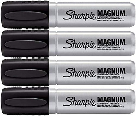 Sharpie Pro Magnum Professional Permanent Marker, Oversized Chisel Tip, Black Ink, Pack of 4 SHARPIE