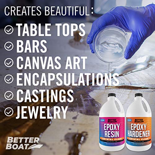 Craft Resin Epoxy Resin Kit for Beginners with Resin Molds, Table Top Art Resin Jewelry Casting DIY Tumblers & Wood 1 Gallon 2 Part Resin Epoxy Kit Better Boat